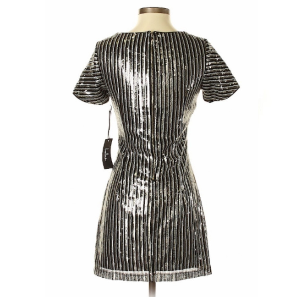 Lulus Casual Party Sequin Cute Chevron Mini Dress - Picture 2 of 5
